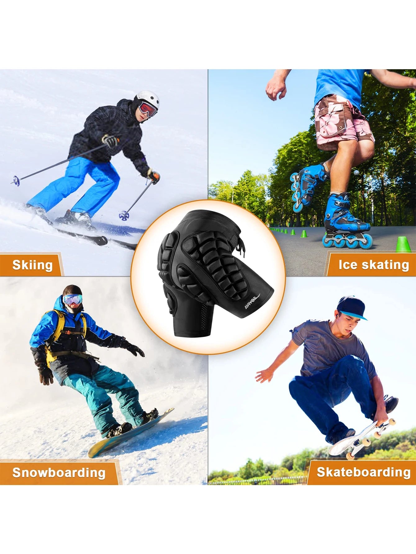 AVIVOR Protective Padded Shorts for Snowboarding, Skateboarding and Skiing, 3D Protection for Hip, Butt and Tailbone