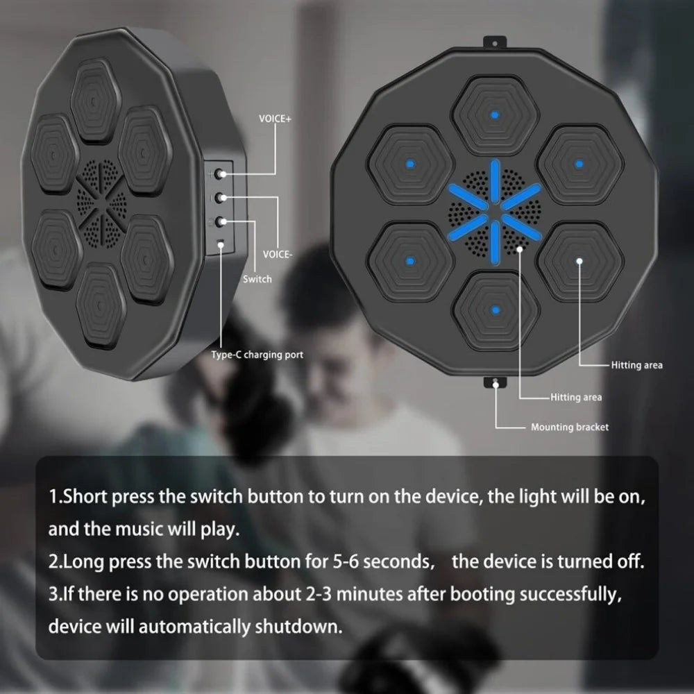 Intelligent Music Boxing Machine – Wall-Mounted Training Equipment with Bluetooth & LED Lights
