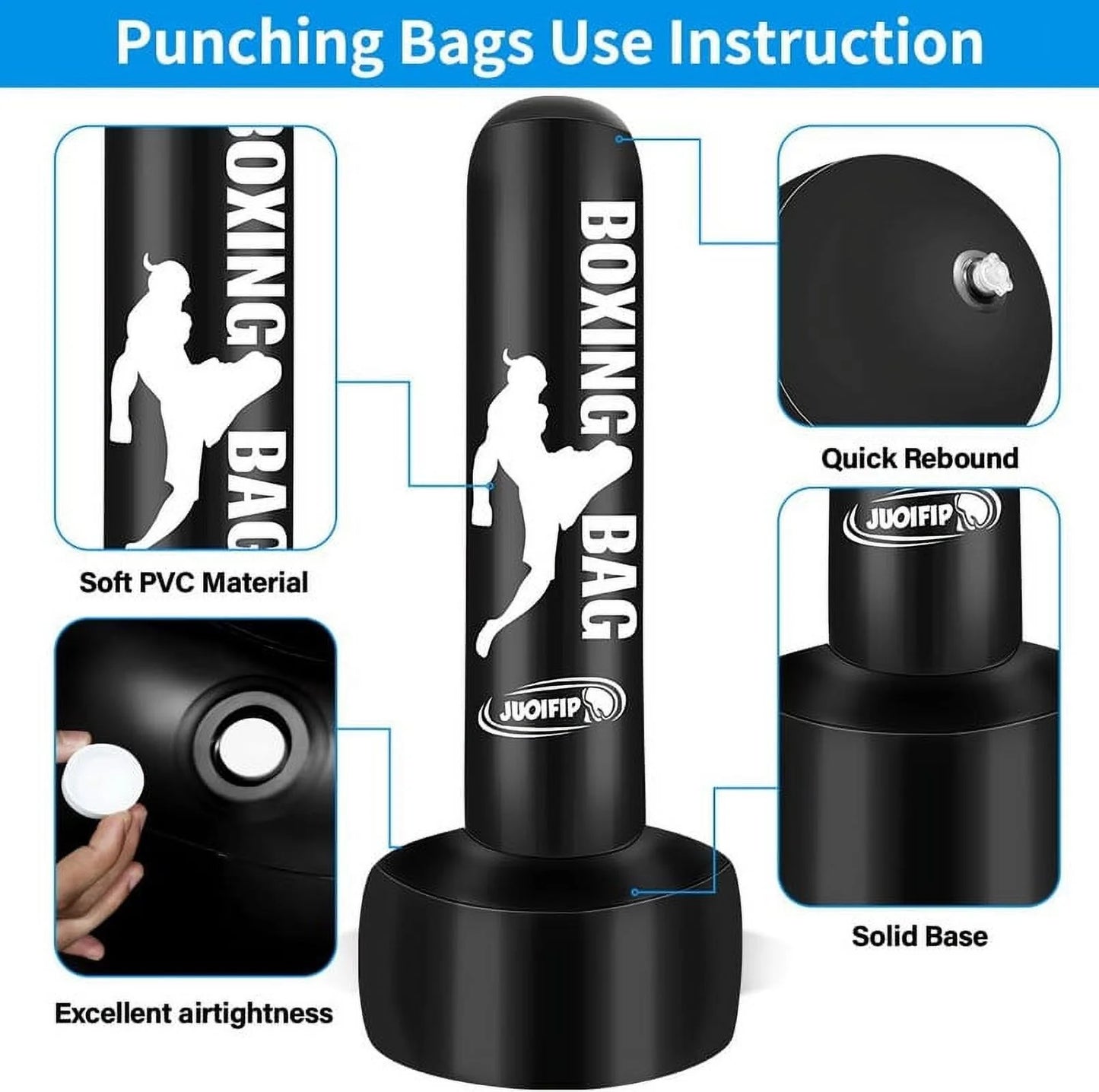 Inflatable Freestanding Heavy Punching Bag for Adults – 69" Tall, Durable PVC, Perfect for Boxing & Fitness Training