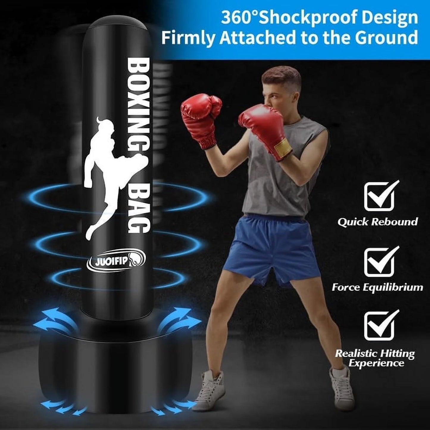 Inflatable Freestanding Heavy Punching Bag for Adults – 69" Tall, Durable PVC, Perfect for Boxing & Fitness Training