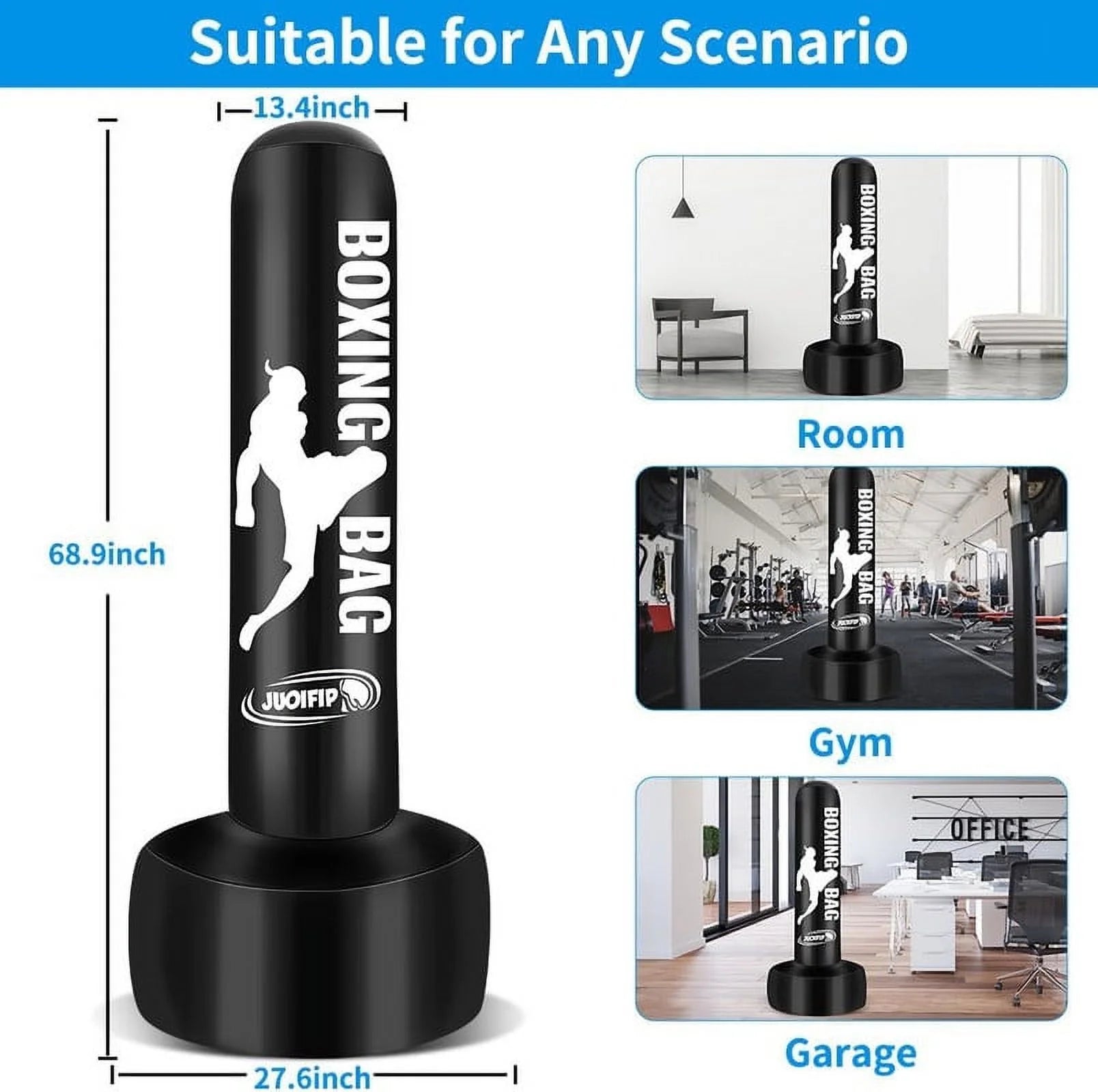 Inflatable Freestanding Heavy Punching Bag for Adults – 69" Tall, Durable PVC, Perfect for Boxing & Fitness Training