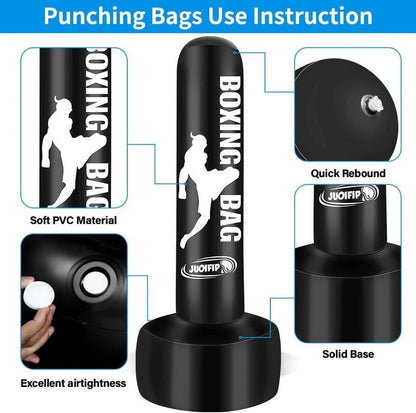 Inflatable Freestanding Heavy Punching Bag for Adults – 69" Tall, Durable PVC, Perfect for Boxing & Fitness Training